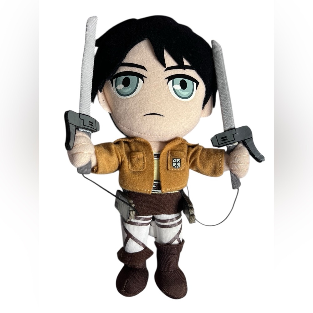 Attack On Titan Eren Yeager Plush 10” Swords Plush Stuffed Collectible Anime VTG